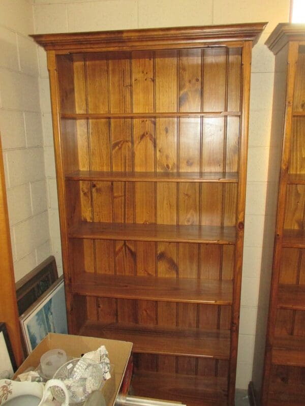 Pair Pine Bookshelves