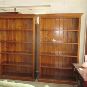 Pair Pine Bookshelves