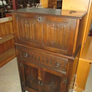 Carved Oak Cocktail Cabinet