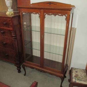 Carved Mahogany China Cabinet