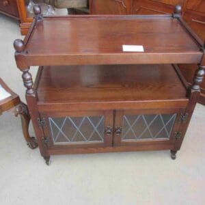 Oak Leadlight Front Trolley