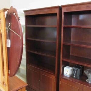Pair 'Sellick's ' Mahogany Bookshelves